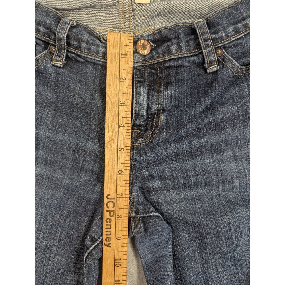 Gap Jeans Womens Size 10 Blue Classic Straight Leg Stretch Low Rise Whiskers Y2K - Picture 7 of 16